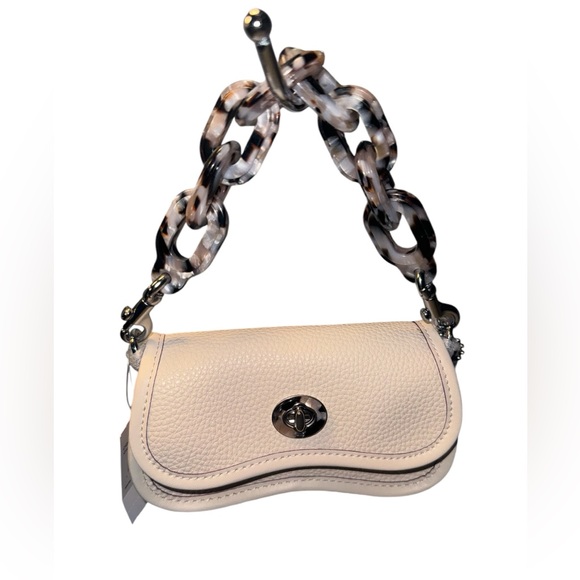 Mini Wavy Dinky Bag In Coachtopia Leather in Cloud NWT - Picture 3 of 12